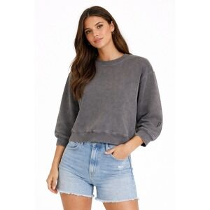 Ragabond Studio Free People 100% Cotton Gray Crewneck Sweatshirt Small S